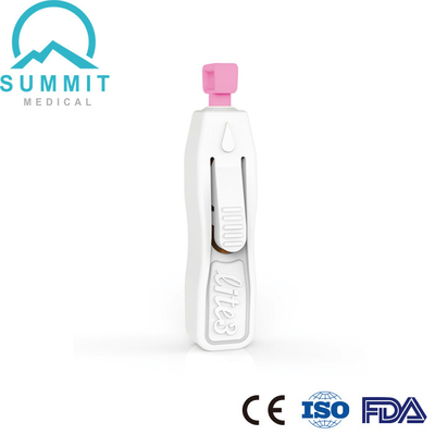 Únicas lancetas da auto segurança do uso para os diagnósticos 21G 2.4mm 100/Box cor-de-rosa de Vitro