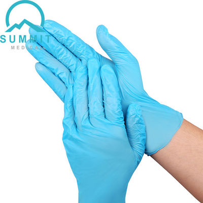 Luvas descartáveis médicas do exame do nitrilo azul 240mm