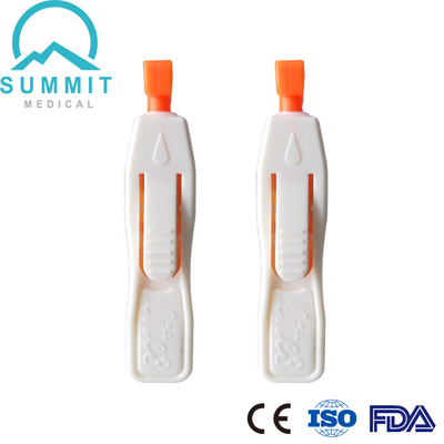 agulha da lanceta da segurança da profundidade de 21G 1.8mm com teste rápido tomado partido da ativação da tecla