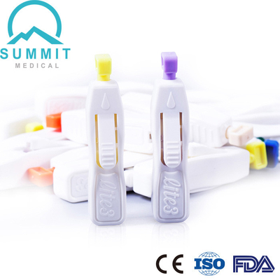 agulha da lanceta da segurança da profundidade de 21G 1.8mm com teste rápido tomado partido da ativação da tecla