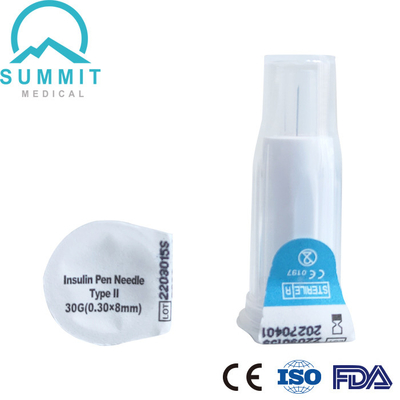 Auto insulina retrátil Pen Needles 30G 8mm para penas da insulina