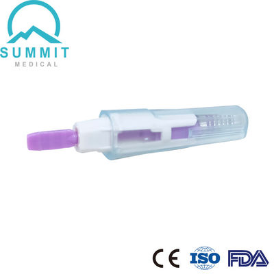 Agulha de segurança de lance estéril descartável 28G com profundidade de penetração de 1,8 mm