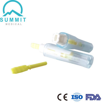 Lança de segurança de uso único com mecanismo de furado automático 26G 1,8 mm Amarelo