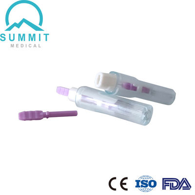 Lança de Segurança Ativada por Pressão Estéril 28G 1.8mm Roxo 100 peças por caixa