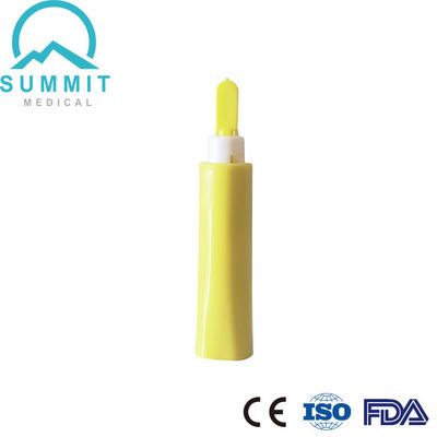 Dispositivo de lançamento automático de clique 21G com penetração fixa de 2,2 mm para análise de sangue