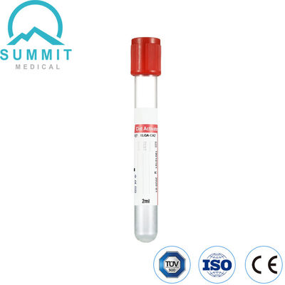 Tubos de ativação de coágulos com tampa vermelha, tipo de vácuo, tubo PET, 13 mm*75 mm
