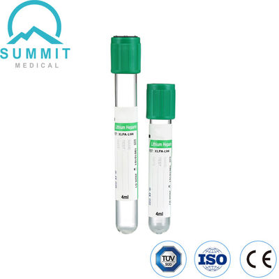 Tubo de sangue verde superior com heparina de sódio ou aditivo de heparina de lítio, 4 ml