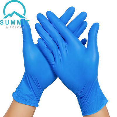 Azul 3,5 MIL Disposable Examination Gloves, luvas médicas livres do exame do nitrilo do látex