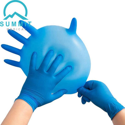 Azul 3,5 MIL Disposable Examination Gloves, luvas médicas livres do exame do nitrilo do látex