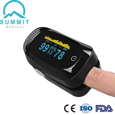Oxímetro médico preto completo do pulso da ponta do dedo de OLED FDA para o uso do bem-estar