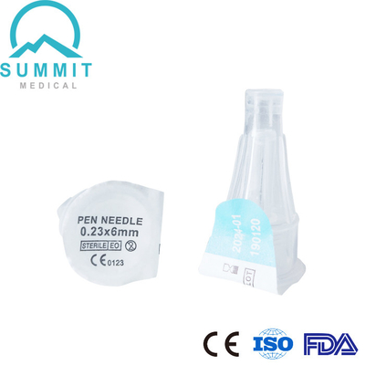 Micro insulina Pen Needles 32G 6mm (1/4&quot;) para injeções familiares da insulina