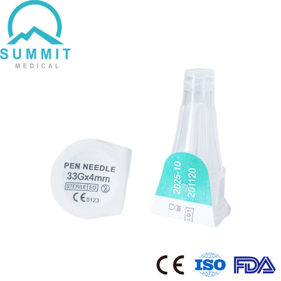 A insulina livre Pen Needles Compatible da dor com a maioria de diabetes encerra 0,20 x 4mm (33G x 4mm)