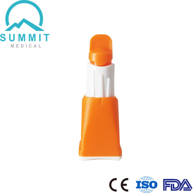 Laranja ajustável da lanceta de sangue 28G da segurança dos ajustes múltiplos da profundidade 1.3mm/1.8mm/2.3mm