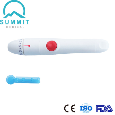 Lanceta de sangue ajustável Pen Finger Pricking Lancing Device de 10 profundidades auto