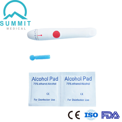 Lanceta de sangue ajustável Pen Finger Pricking Lancing Device de 10 profundidades auto